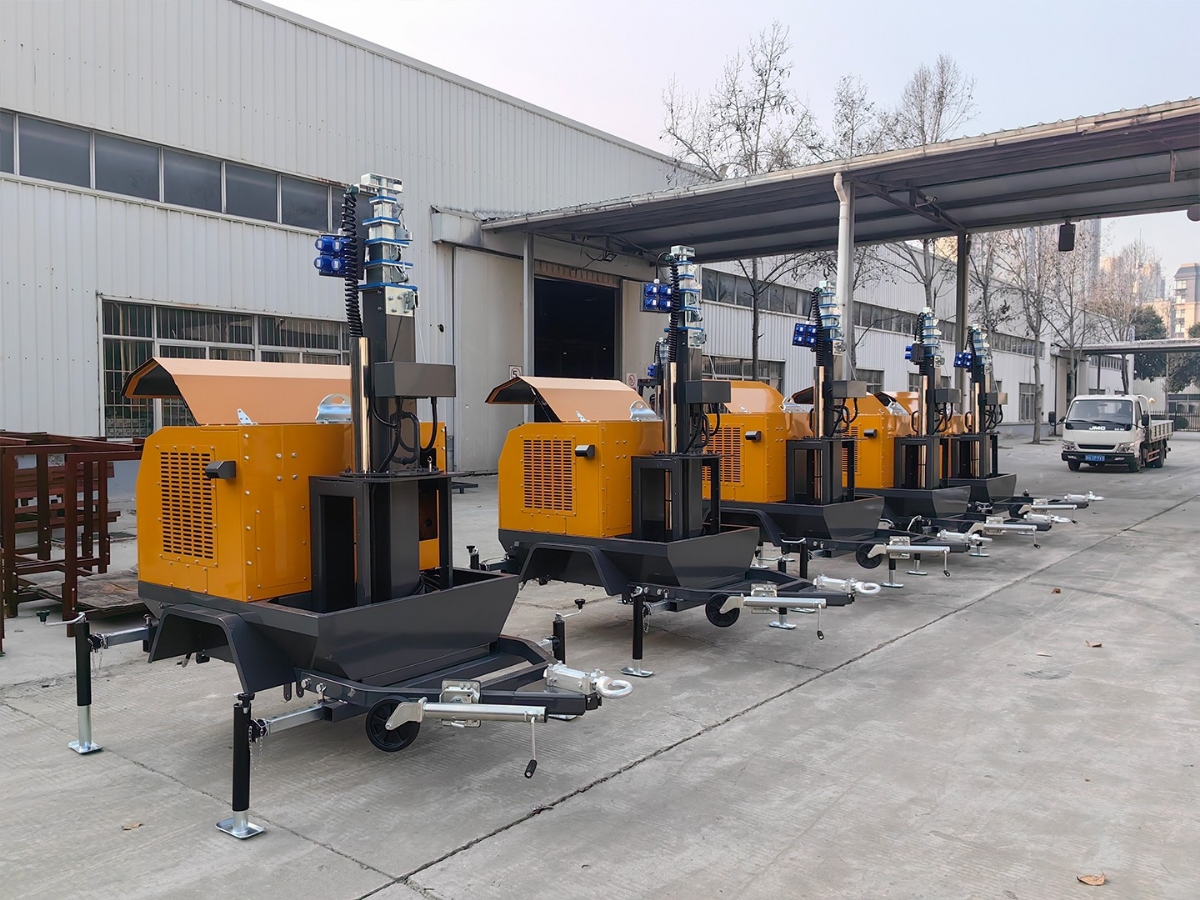 山东思拓瑞克公司40台9米移动照明灯车出口美国达拉斯市